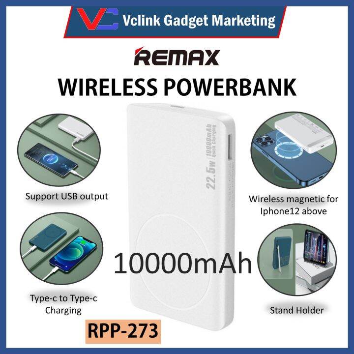 REMAX RPP-273 10000mAh 22.5W Magnetic Wireless Fast Charging USB Output ...