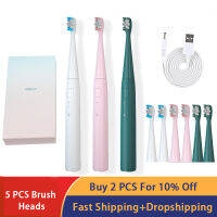 Electric Toothbrush USB Rechargeable Durable Buy 2PCS for 10 Discount Sonic Portable 2 Mode Travel Tooth 5 Brush Head Gift