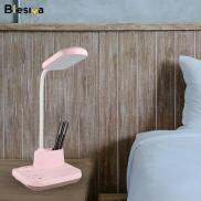 Blesiya Đèn bàn LED Giá để điện thoại Dimmable điều chỉnh đèn văn phòng