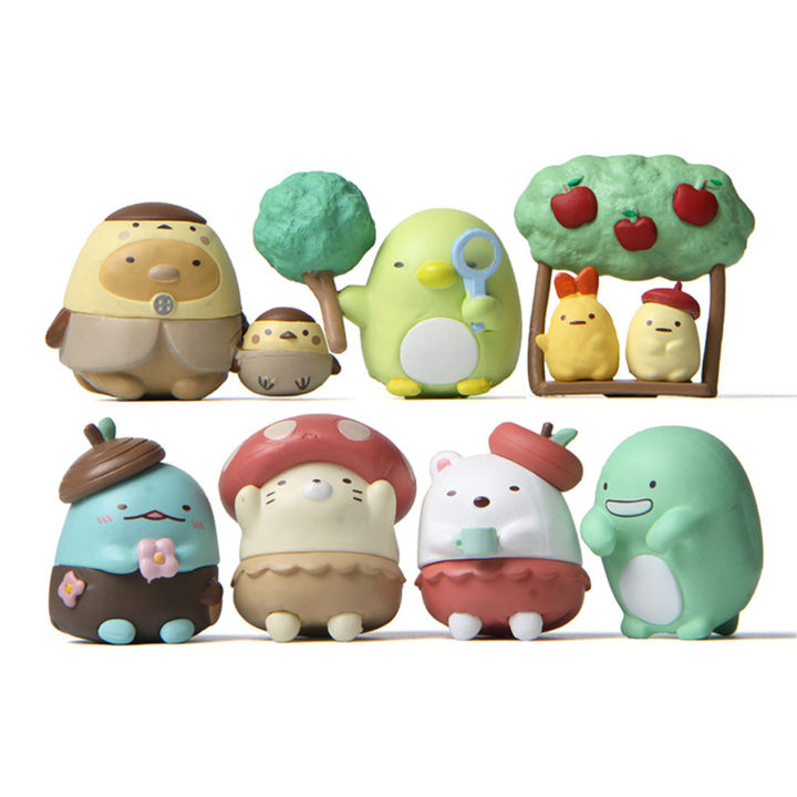 microgood-ชุดโมเดลญี่ปุ่น-sumikkogurashi-7ชิ้น-ชุดของเล่นโมเดล-sumikkogurashi-สีสันสดใสตกแต่งโต๊ะแข็งแรงของเล่นสำหรับตกแต่งญี่ปุ่น-sumikkogurashi