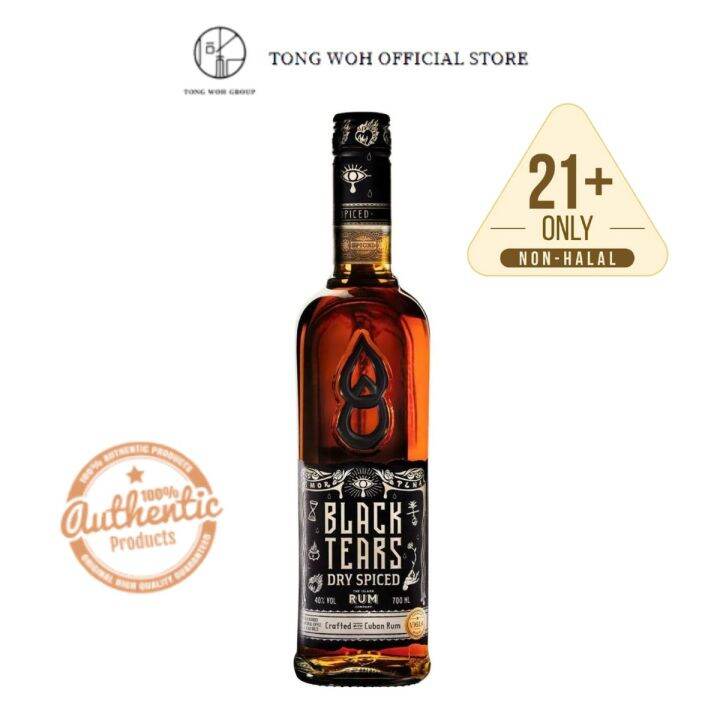 Black Tears Cuban Spiced Rum (700ml) [FREE SkullShaped Ice Mould] Lazada