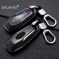 Carbon Fiber ABS Car Key Case Cover Protection Shell For Ford Mondeo MK2 MK3 MK4 MK5 MK6 MK7 Ranger Fusion Kuga S-max Accessorie Key Chains