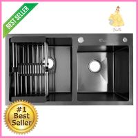 ซิงค์ฝังสแควร์ 2 หลุม THAI FORWARD FS8045 สเตนเลส ดำSQUARE BUILT-IN SINK THAI FORWARD FS8045 2B STAINLESS STEEL BLACK **คุณภาพดี**