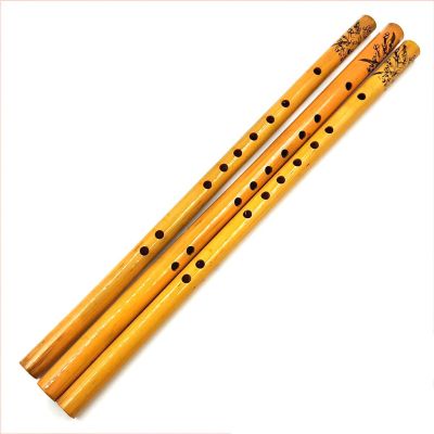 ：《》{“】= 44CM Chinese Traditional 6 Holes Bamboo Flauta Flute Instrument Vertical Flute Clarinet Student Musical Instrument Wood Color