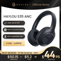 HAYLOU S35 ANC Wireless Bluetooth 5.2 Headphones 42dB Over-ear Noise Cancellation Headsets 40mm Driver 60H Playtime Earphones