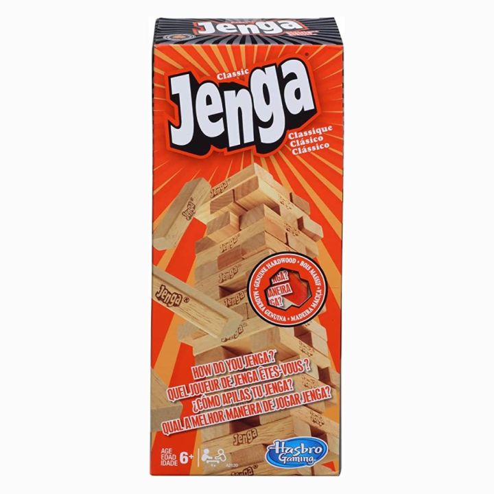 Hasbro Jenga Classic Game with Genuine Hardwood Blocks,Stacking Tower Game  for 1 or More Players,Kids Ages 6 and Up