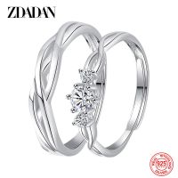 ZDADAN 925 Silver Twist Adjustable Finger Rings For Women Wedding Statement Jewelry