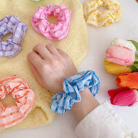 จัดส่งฟรี1PC Vintage Scrunchie ที่คาดผมแบบยางยืด Lattice Plaid Scrunchies ผู้หญิงยืดหยุ่นยางรัดผมหญิงยางรัดผมผมลาย Accessorie สปอตสินค้า gift