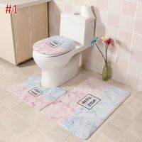 3Pcs Bathroom Mat Set Anti-skid Toilet Rugs Bathtub Side Entrance Doormat Shower Foot Pad Washable Toilet Lid Cover Home Decor