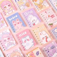 【Ready Stock】 ♕✒ C13 1Pc cartoon cute bear and rabbit A7 coil book thick horizontal line notebook creative notebook stationery school supplies