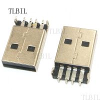 10Pcs High Quality USB 2.0 Jack A Type Male Plug Connector USB jack 180 Degree 4PIN Sink SMT 2Feet DIP Cable Soldering