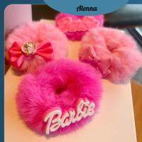 ALENNA สีทึบทึบ ตุ๊กตาบาร์บี้ scrunchie แฟชั่นสำหรับผู้หญิง ตุ๊กตาผ้าพลัฌ ยางรัดผม ที่มัดผม อุปกรณ์เสริมผม เชือกรัดผม สำหรับผู้หญิง