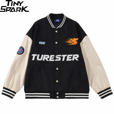 2022 Men Streetwear Jacket Coat Hip Hop Embroidery Letter Jacket Coat Harajuku Casual Jacket Spring Outwear Black Green Brown