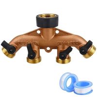 Garden Hose Splitter 2/4 Way Garden Water Distributor Solid Brass Y Valve Hose Connector Garden Water Hose Adapter 3/4 Thread