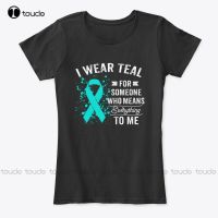 New Ovarian Cancer Awareness I Wear Teal S Premium Tee T-Shirt Mens Big And Tall Shirts Cotton Tee Xs-5Xl Unisex Tshirt