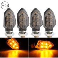 5LED สัญญาณไฟเลี้ยวขนาดเล็ก12V สัญญาณไฟเลี้ยวรถจักรยานยนต์ E24ไฟเลี้ยวไฟระบุสัญญาณไฟกระพริบสีเหลืองอำพันสลักเกลียว M8อเนกประสงค์