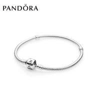 Pandoraˉ bracelet 925 Silver Moments Silver Buckle 590702HVˉBRACE Simple Fashion Bracelet Women DIY Women Jewelry Pandoraˉ Charms and Charm Bracelet