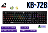 KEYBAORD (คีย์บอร์ด) SIGNO (KB-728) INVEGO (BLUE SWITCH) EN/TH MINI RGB ALUMINIUM BODY USB 2.0 (2Y) -ของแท้