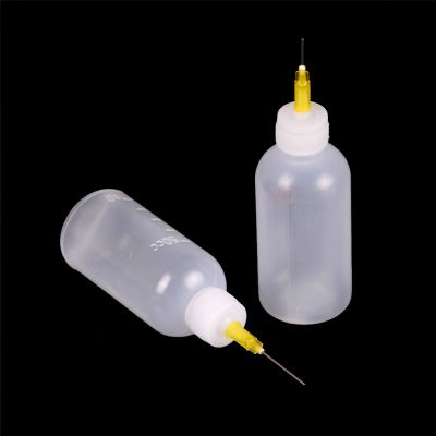 【CC】 50ML New Plastic Dispensing Bottle with Syringe Needle Multifunction Glue Alcohol Paint Making