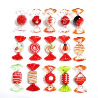 15 Pcs MURANO handmade red Glass Candy Pop Art Christmas Ornament Pendant Table Decor Home Decor Table Favors Party Favors