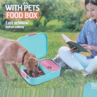 Pet Feeder Pet Food Storage Portable Double-layer Bowl Outdoor Travel Puppy Food Container Feeder Dish Bowl for Small Medium Dog