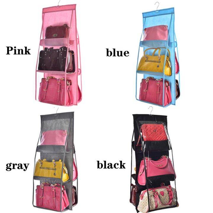 dustproof-six-layer-double-sided-dormitory-wardrobe-hanging-fabric-storage-bag-multi-functional-handbag-storage-hanging-bag