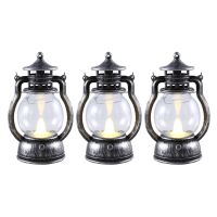 12 Pcs Mini Lantern Decorative with LED Candle Vintage Lantern Hanging Candle Lanterns Battery Operated Lantern