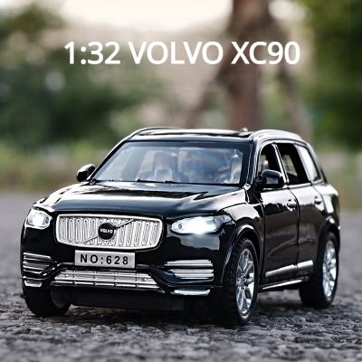 XC90วอลโว่1:32โมเดลรถโลหะผสมหล่อขึ้นรูปเสียงสูง E137ของขวัญของเล่นเด็กคอลเลกชันแบบดึงถอยหลัง