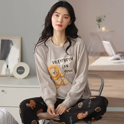 M L XL XXL 3XL 4XL 5XL Long Sleeve Women Nightwear Sleepwear Cotton Nightwear Sets Autumn Pajamas Women Pyjamas