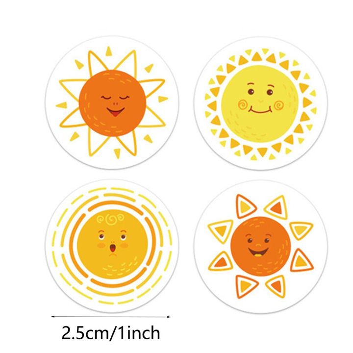 100-500pcs-8-styles-round-cartoon-sun-smiley-kids-reward-stickers-party-handmade-scrapbooking-gift-packaging-seal-label-stickers-labels