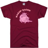 Summer Men Tshirt Slim Fit MenS Streetwear Makin Making Bacon Pig T Shirt Funny Mens Tops Tees 【Size S-4XL-5XL-6XL】