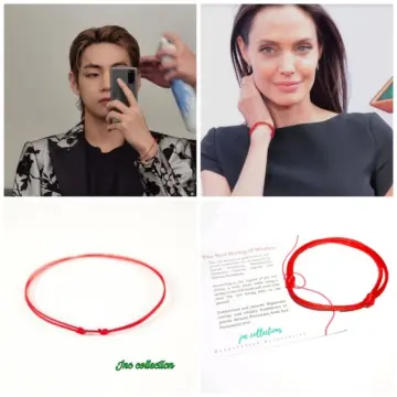 DIY BTS V Red Handmade Bracelet 