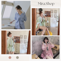 Mira_shop เสื้อเซ็ต2ชิ้น พร้อมส่ง คอลใหม่ ลายทาง 73022#