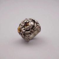 S925 silver peony silver Chinese wind prosperous flower ring ring vulcan BanZhi silver ring male —D0517