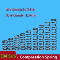 Stainless Steel Compression Spring Wire Diameter 0.2mm 0.3mm 0.4mm 304 SUS Shock Absorbing Pressure Return Compressed Springs