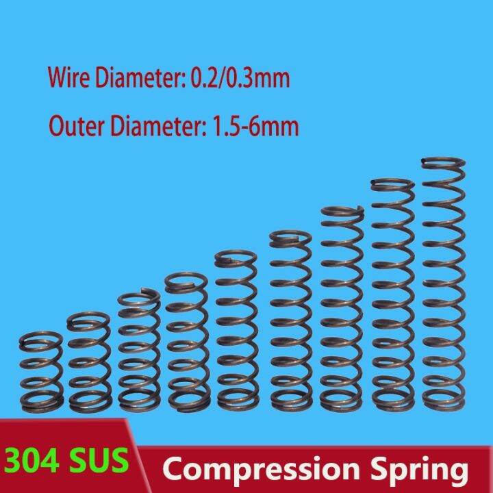 Stainless Steel Compression Spring Wire Diameter 0.2mm 0.3mm 0.4mm 304 SUS Shock Absorbing