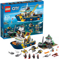 LEGO 60095 Urban Ocean Deep Sea Exploration Ship Submarine Base Building Block Minifigure Toy Gift