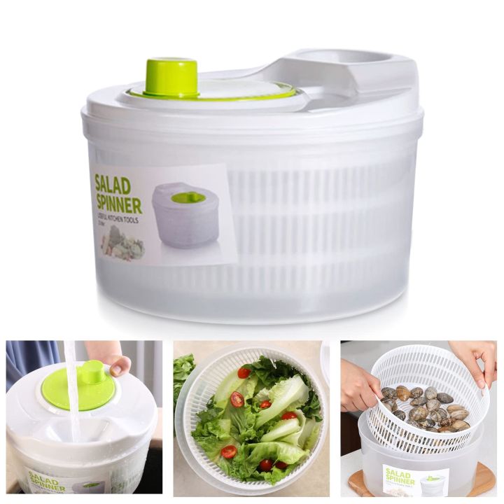 Salad Spinner Lettuce Greens Washer Dryer Drainer Crisper Strainer for  Washing Drying Leafy Vegetables Kitchen Tools – MYVIT Home