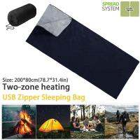 sell well feytu308 - / 200X80ซม. ถุงนอนอุ่น Pad ฤดูหนาว USB ไฟฟ้าความร้อนถุงนอนสำหรับ Camping Travel เย็นซิปถุงนอน