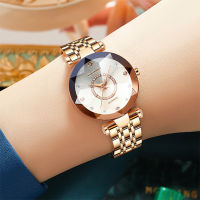 ผู้หญิงนาฬิกาควอตซ์ Reloj Mujer สแตนเลสสีฟ้า Elegent Dial สุภาพสตรีนาฬิกาข้อมือแฟชั่นทองกันน้ำ Casual นาฬิกา