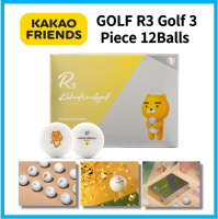 KAKAO ลูกกอล์ฟ R3กอล์ฟเพื่อนฝาครอบไอโอโนเมอร์3ชิ้นระยะห่างสูงสุด &amp; ภาพตรงและให้ความรู้สึกนุ่มนวลพิมพ์เสื้อกอล์ฟ (1โหล12ลูก)