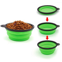 Dog Bowls Collapsible Bowl Foldable Dog Water Food Bowl Portable Feeding Dish Bowl for Hiking Traveling with Carabiners