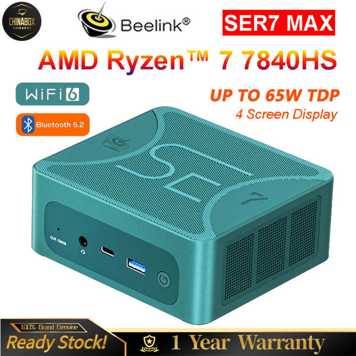 beelink-ser7คอมพิวเตอร์ขนาดเล็กสูงสุด-amd-ryzen-7-7840hs-หน้าต่างพีซีขนาดเล็ก11-ddr5-5600mhz-pcle4-0-nvme-wifi6-ssd-65w-bt5-2คอมพิวเตอร์เกม