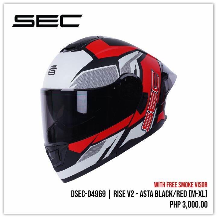 SEC RISE V2 ASTA Dual Visor Modular Helmet Lazada PH