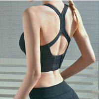 2ชิ้นล็อตกีฬาฟิตเนส ชุดชั้นในสตรีเซ็กซี่ Crop TopBreathable Hollow Out ssiere Seamless Top Sportswear