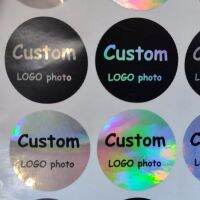 【LZ】❀  Prata Laser Personalizado Texto Logo Adesivos De Casamento Convites Selos Candy Favors Caixas De Presente Etiquetas Etiqueta Holográfica 100