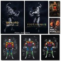 Modern Gym Decor Canvas Print: Ultra Fit Female Bodybuilder Art Poster For Muscle Exercise &amp; Lifting