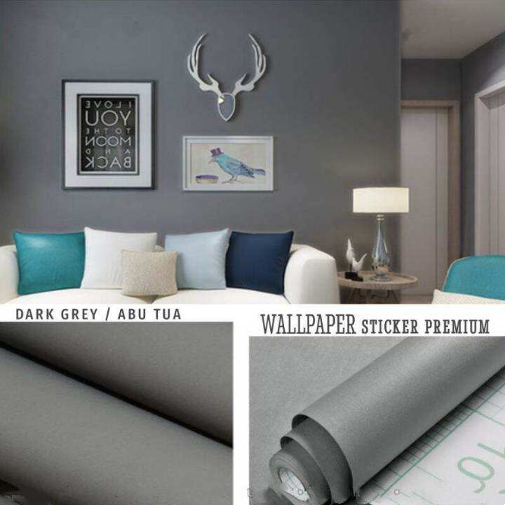 Wallpaper Dinding Abu Tua Polos Bertekstur Pastel Mewah Elegan Premium