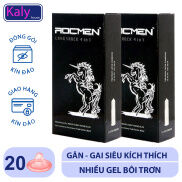 Bộ 2 hộp Bao cao su Rocmen Long Shock đen 4 in 1 kéo dài thời gian