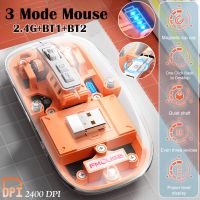 Tri-Mode Wireless Bluetooth Mouse 2.4G BT1 BT2 Rechargeable Silent Magnetic Suction Transparent Mouse for Work Computer Laptop Basic Mice